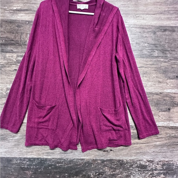 Pink Rose Cardigan with Long Sleeves and Shawl Collar - Picture 1 of 8